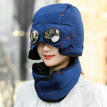 Load image into Gallery viewer, Thermal Winter Trapper Hat with Glasses Autumn Winter Cycling Windproof Outdoor Cap TT@88