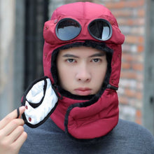 Load image into Gallery viewer, Thermal Winter Trapper Hat with Glasses Autumn Winter Cycling Windproof Outdoor Cap TT@88